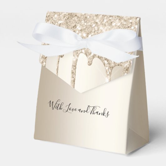 Champagner Glitzer Tropfen Dripping Glitzer Weddin Geschenkschachtel (Vorderseite)