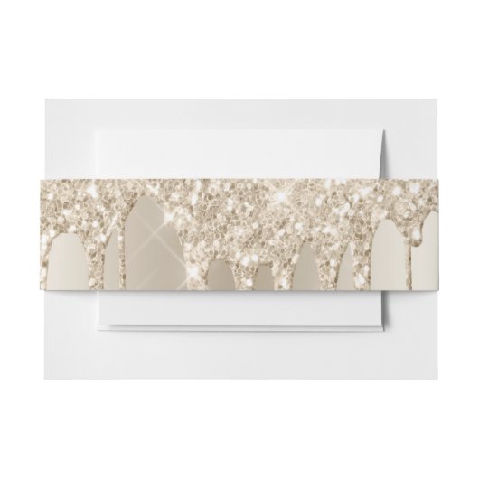 Champagner Glitzer Tropfen Hochzeitsfeier Einladungsbanderole (Vorderseite Beispiel)