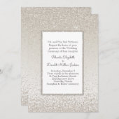 Champagner-Glitzer und Einladung zur Hochzeit von (Vorne/Hinten)