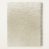 Champagner Gold Foil Moderner Monogram Planer (Rückseite)