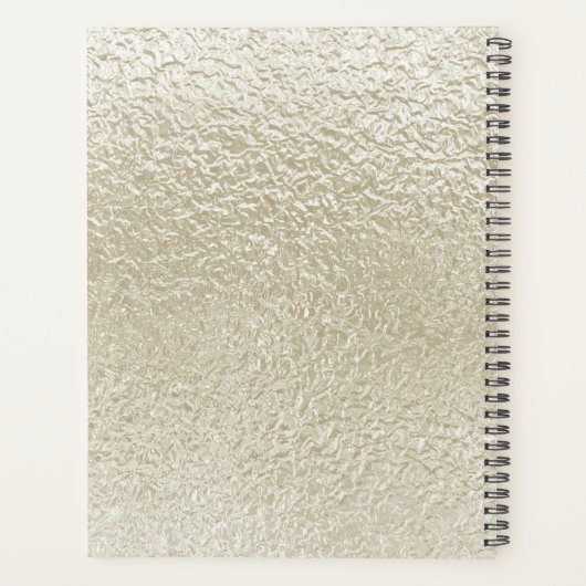 Champagner Gold Foil Moderner Monogram Planer (Rückseite)