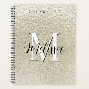 Champagner Gold Foil Moderner Monogram Planer