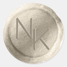Champagner Gold Foil Wax Siegel Monogram Sticker