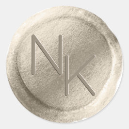 Champagner Gold Foil Wax Siegel Monogram Sticker