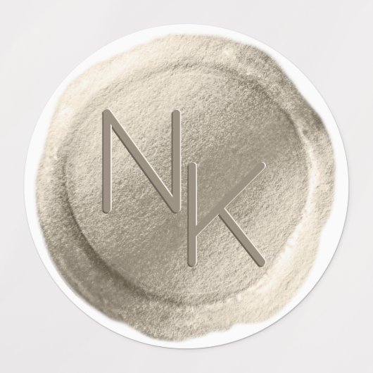 Champagner Gold Foil Wax Siegel Wedding Monogram Etiketten (Design 1)