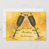 Champagner Gold Glamour 40. Party Einladung (Vorderseite)