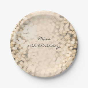 Champagner Gold Glänzende Glam-Party-Teller Pappteller
