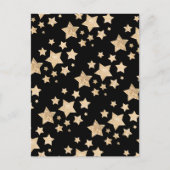 Champagner Gold Glitzer funkeln Sternenmuster schw Postkarte (Vorderseite)