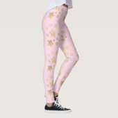 Champagner gold Glitzer Glitzern Stars leicht rosa Leggings (Rechts)