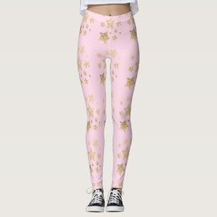 Champagner gold Glitzer Glitzern Stars leicht rosa Leggings