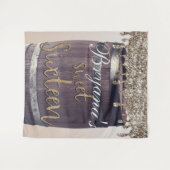 Champagner Gold Glitzer Tropfen Glam Sweet 16 Hint Wandteppich (Vorderseite (Horizontal))