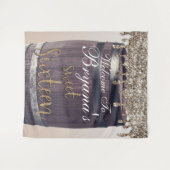 Champagner Gold Glitzer Tropfen Rustikales Glam Sw Wandteppich (Vorderseite (Horizontal))