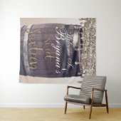 Champagner Gold Glitzer Tropfen Rustikales Glam Sw Wandteppich (Beispiel (Horizontal))