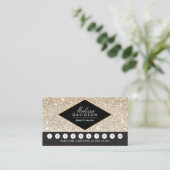 Champagner Gold Glitzer und Glamour Loyalty Card Treuekarte (Stehend Vorderseite)