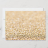 Champagner Gold Glitzern Sweet 16 elegante Schrift Einladung (Rückseite)