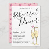 Champagner Gold Herzlich Probe Abendessen Einladung (Vorne/Hinten)