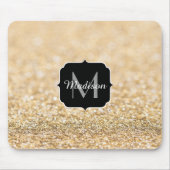 Champagner-Gold-Kunststoff-Glitter-Funkeln Monogra Mousepad (Vorne)