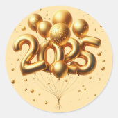 Champagner Gold Neujahr Runder Aufkleber (Vorderseite)