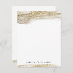 Champagner Gold Sparkling Brushstroke Note Card Mitteilungskarte