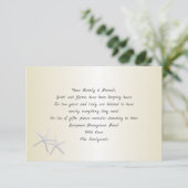 Champagner Gold Starfish Wunschkarten Einladung (Stehend Vorderseite)