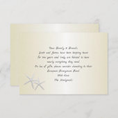 Champagner Gold Starfish Wunschkarten Einladung (Vorne/Hinten)