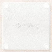 Champagner Gold Weißer Glitzer Glasuntersetzer (Rückseite)