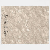 Champagner Gold Weißer Glitzer Zebra Print Fleecedecke (Vorderseite (Horizontal))