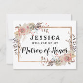 Champagner Gold werden Sie meine Ehrenmatrone sein Einladung (Vorderseite)