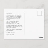 Champagner-Goldene Hochzeitslocation-Änderungs-Upd Postkarte (Rückseite)
