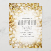 Champagner Goldglanz Party Einladungen (Vorne/Hinten)