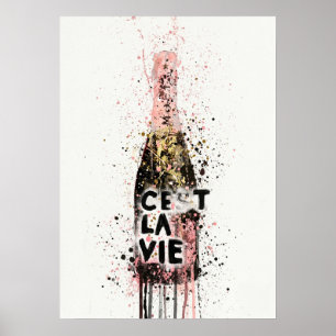 Champagner Graffiti Poster