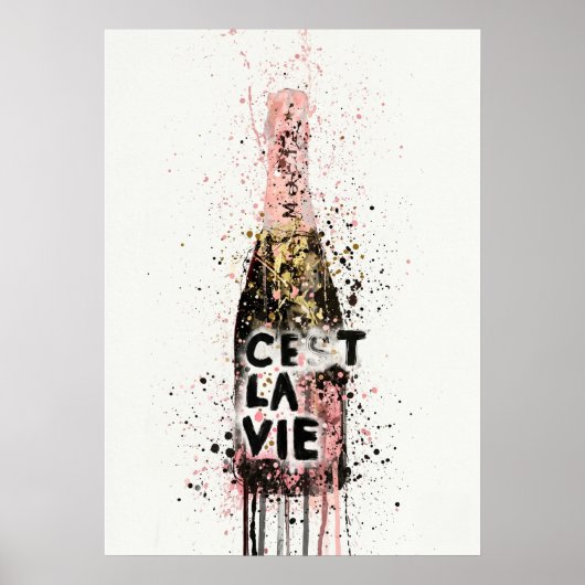 Champagner Graffiti Poster (Vorne)