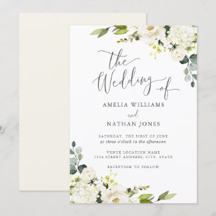 Champagner Grün Aquarell Blatt Hochzeit Einladung