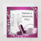 Champagner High Heels Frauen Rosa Schwarz Geburtst Einladung (Vorderseite)