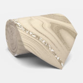 Champagner Hintergrund Weiß und Beige Glitzer Krawatte (Gerollt)