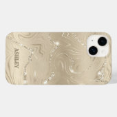 Champagner Hintergrund Weißer Glitzer Case-Mate iPhone Hülle (Rückseite (Horizontal))