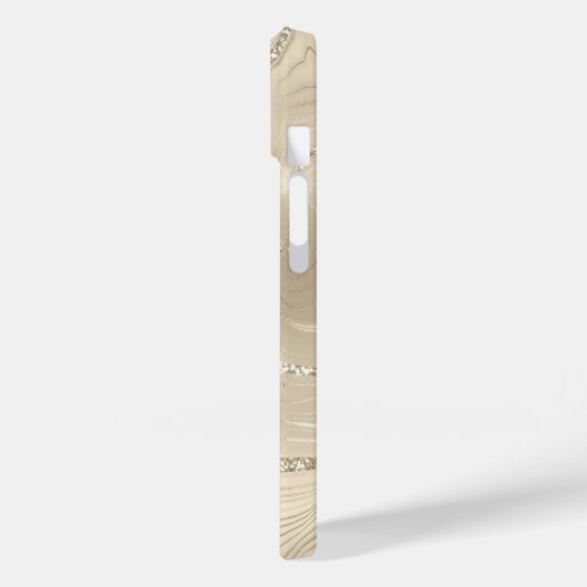 Champagner Hintergrund Weißer Glitzer Case-Mate iPhone Hülle (Rückseite / Links)