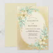 Champagner Hochzeit im Frühling Einladung (Vorne/Hinten)