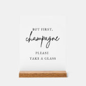 Champagner-Hochzeits-Schild Acrylschild (Vorderseite)
