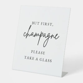Champagner-Hochzeits-Schild Sockelschild