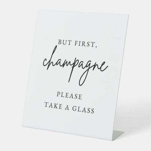 Champagner-Hochzeits-Schild Sockelschild (Vorderseite)