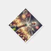 Champagner im neuen Jahr mit Poppingkorb Serviette (Ecke)