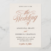 Champagner in einem einfachen Elfenbeinspiel Folieneinladung (Vorderseite)