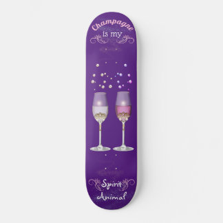 Champagner ist mein Spirit Animal Weiße rosa Blase Skateboard