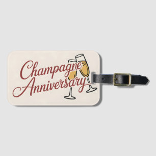 Champagner-Jubiläumsfeier-Schriftgrafik Gepäckanhänger