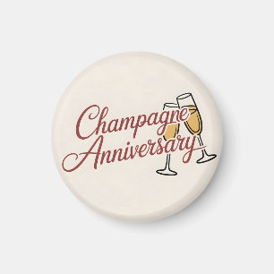 Champagner-Jubiläumsfeier-Schriftgrafik Magnet