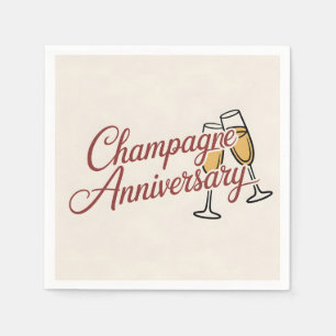 Champagner-Jubiläumsfeier-Schriftgrafik Serviette