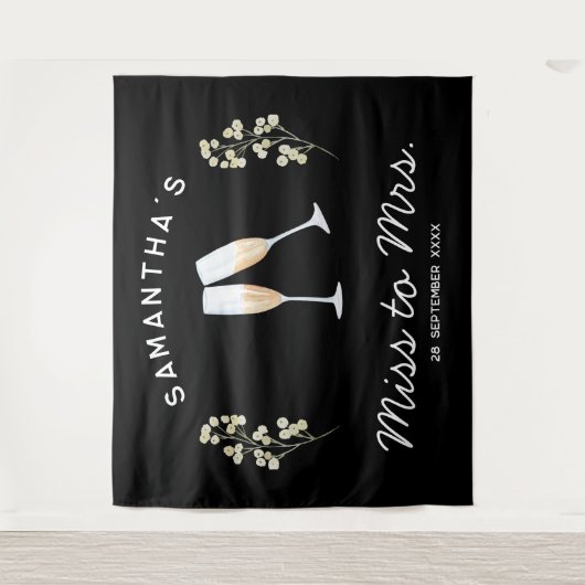 Champagner-Junggeselinnen-Abschied Frau Floral Wandteppich (Vorderseite)