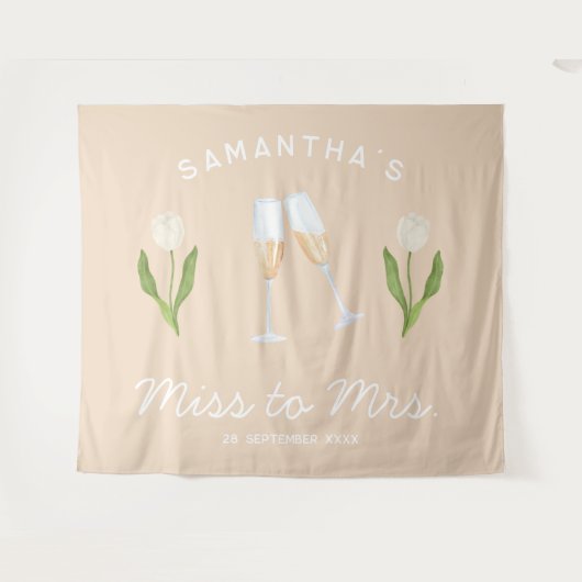 Champagner-Junggeselinnen-Abschied Frau Tulip Wandteppich (Vorderseite (Horizontal))