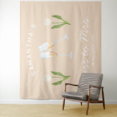 Champagner-Junggeselinnen-Abschied Frau Tulip Wandteppich (Beispiel)